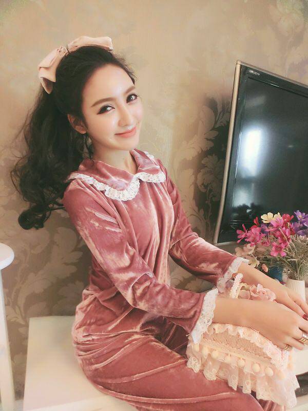 Imported daily pajamas fall sexy lace