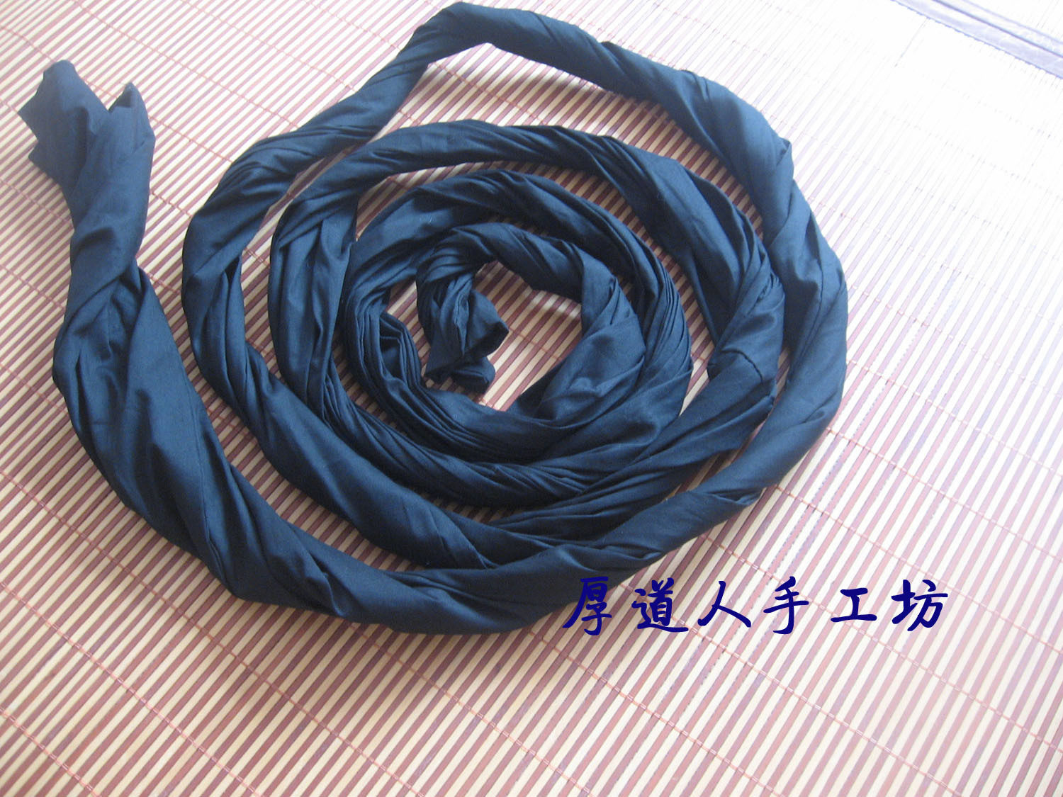 Handmade cotton belt widened and lengthened to practice martial arts with loose pants and large cotton jacket with belt