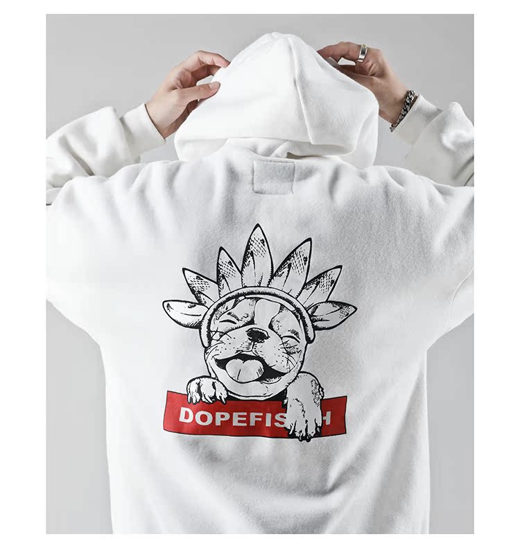 BJHG mùa thu và mùa đông cộng với áo len nhung dày sang trọng nam triều châu Âu và Mỹ áo hoodie đen