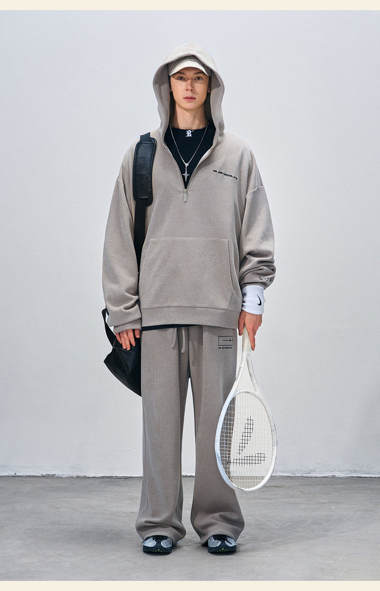 BJHG Corduroy Half-Zip Hoodie