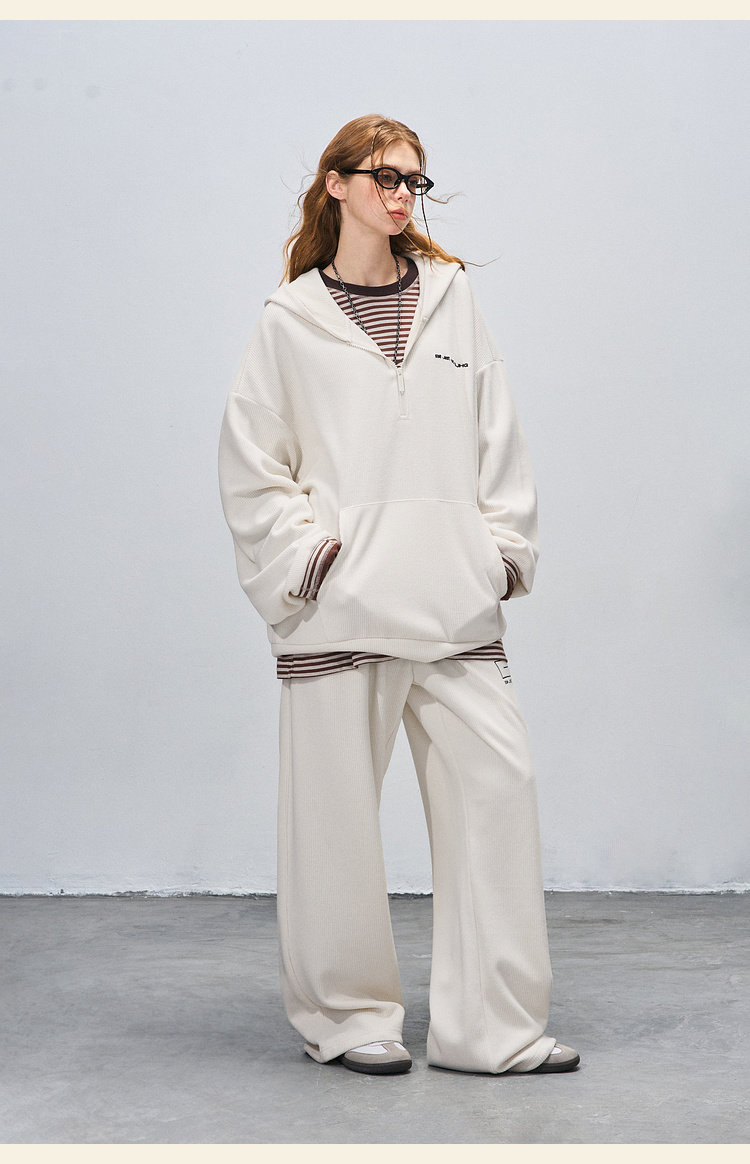 BJHG Corduroy Half-Zip Hoodie