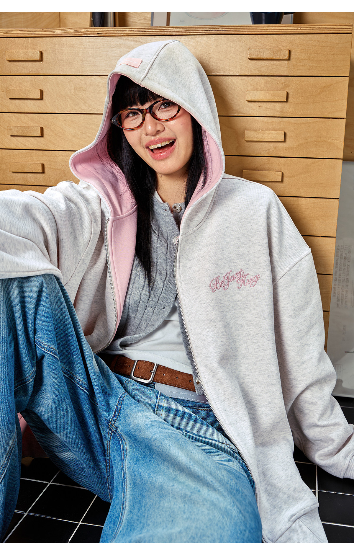 BJHG Not Working Zip-Up Hoodie