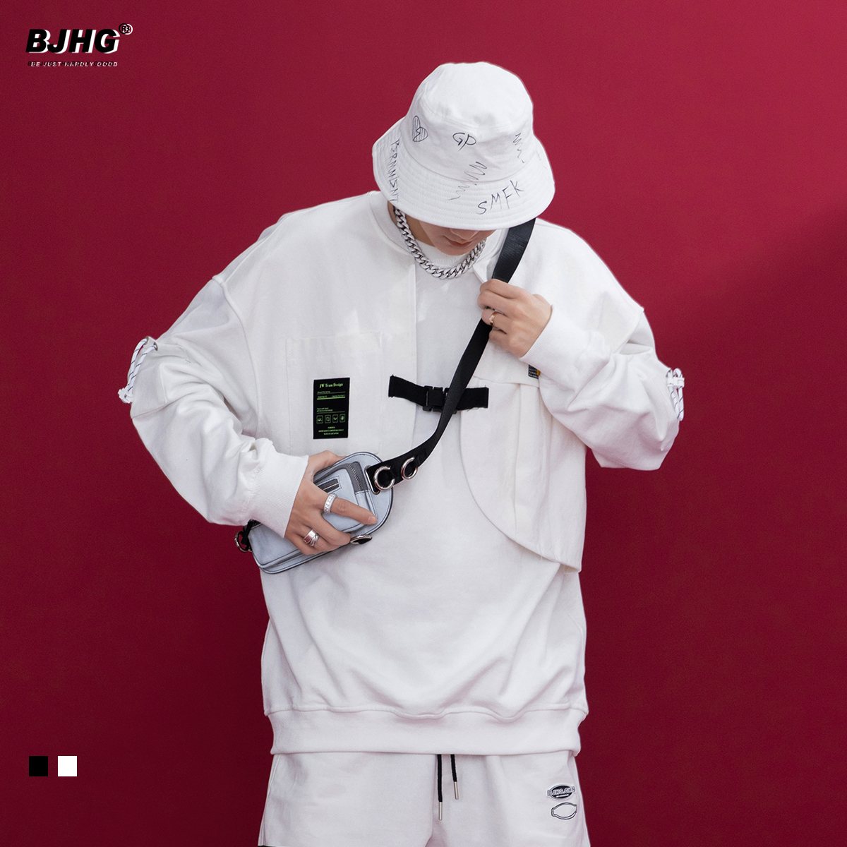 Spring design Sensation Tidal Card structure splicing vests jacket Men's OVERE Japanese Department Ruffled Frieze Street Machine Energy Blouse