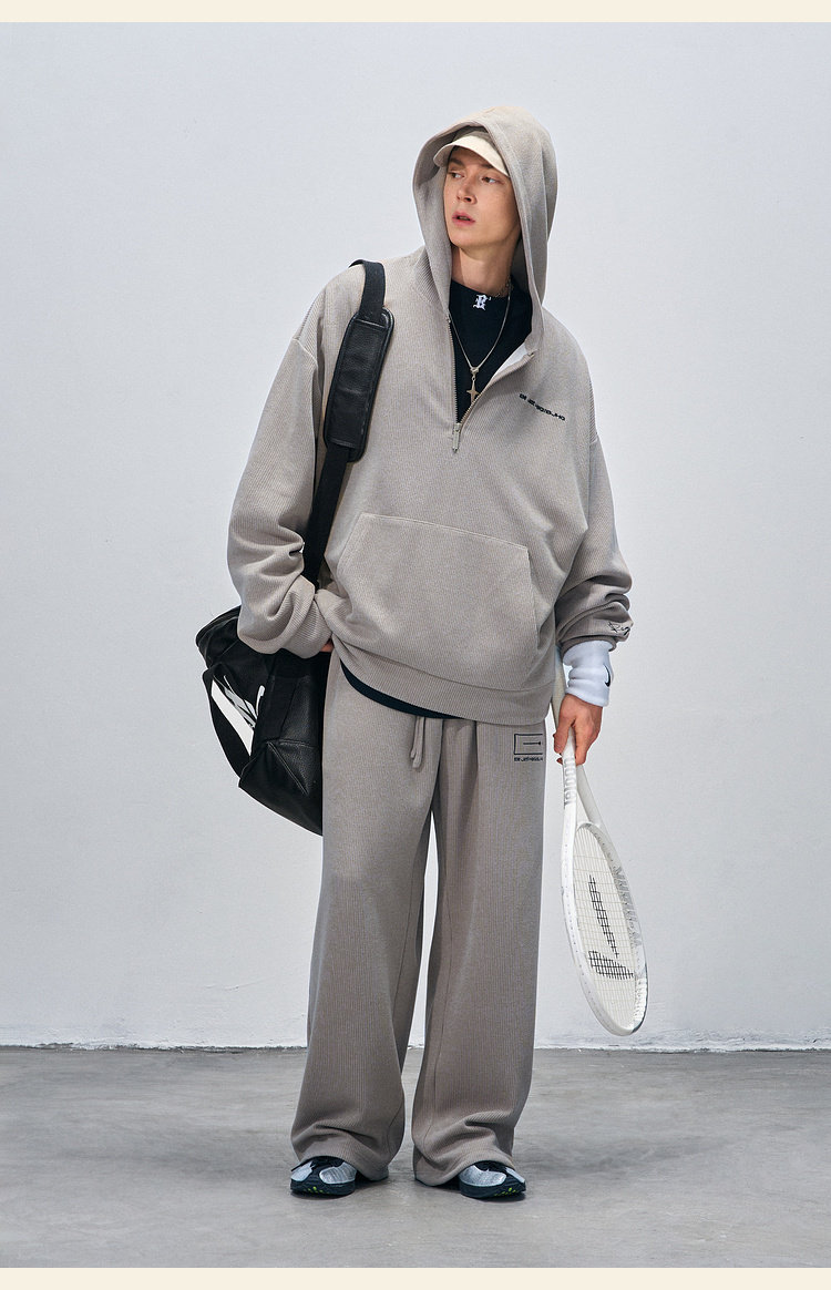 BJHG Corduroy Half-Zip Hoodie