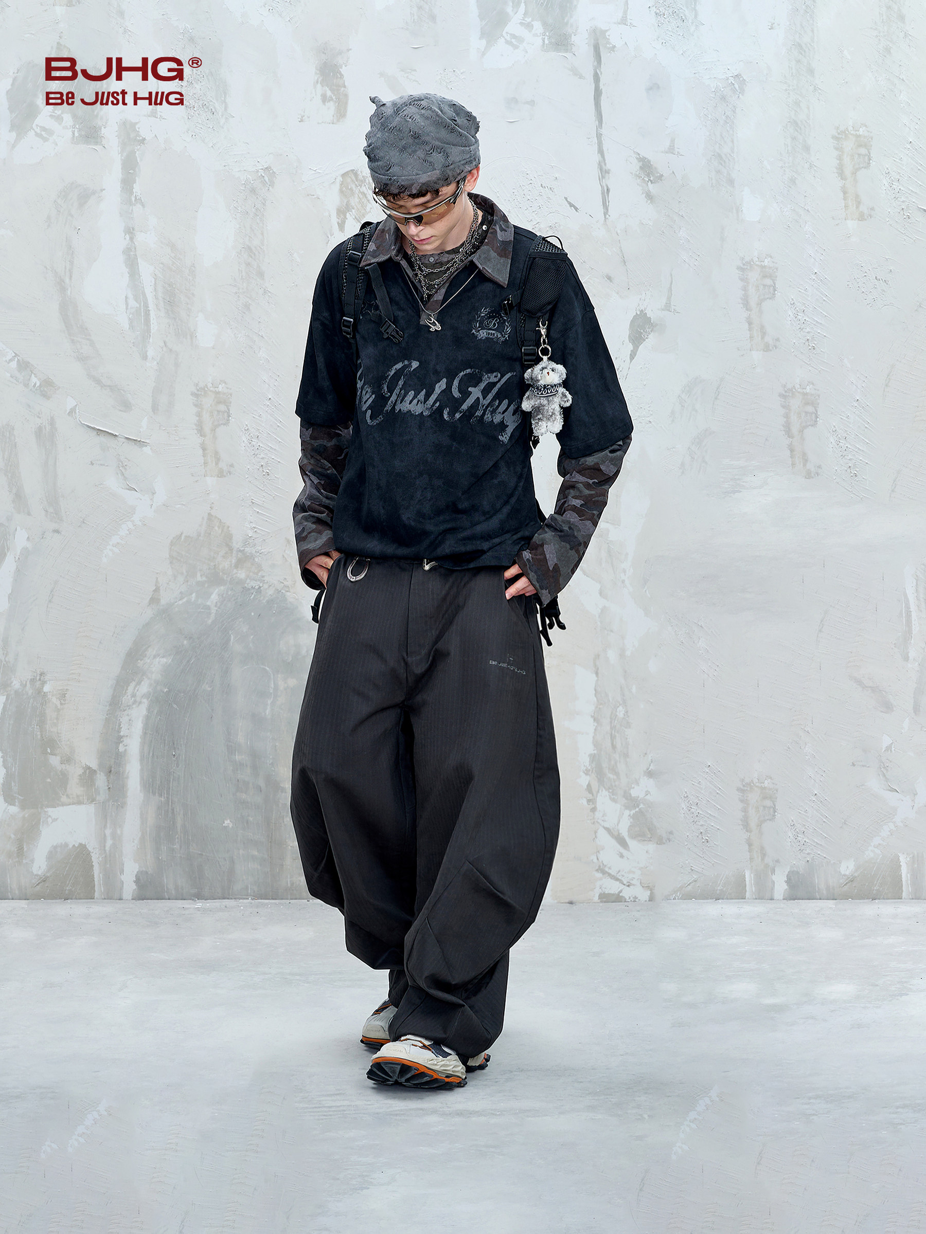 Bjhg Reckless Mountain-Style Casual Scimitar Pants Men's Autumn Trendy Brand Loose Long Pants Retro Functional Cargo Pants