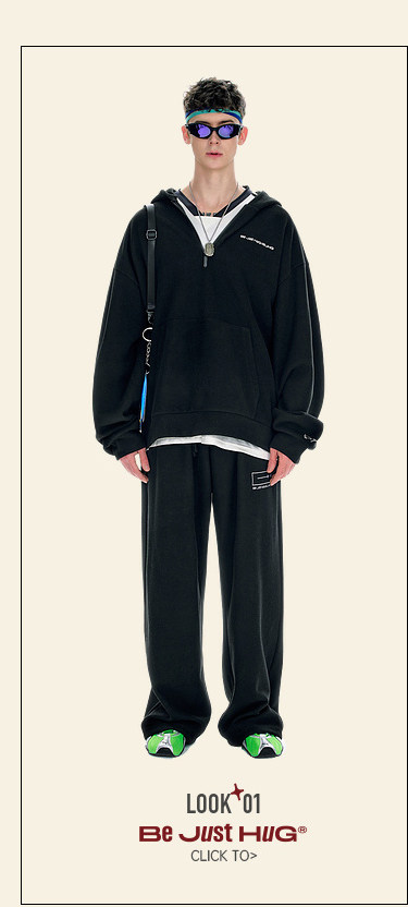 BJHG Corduroy Half-Zip Hoodie