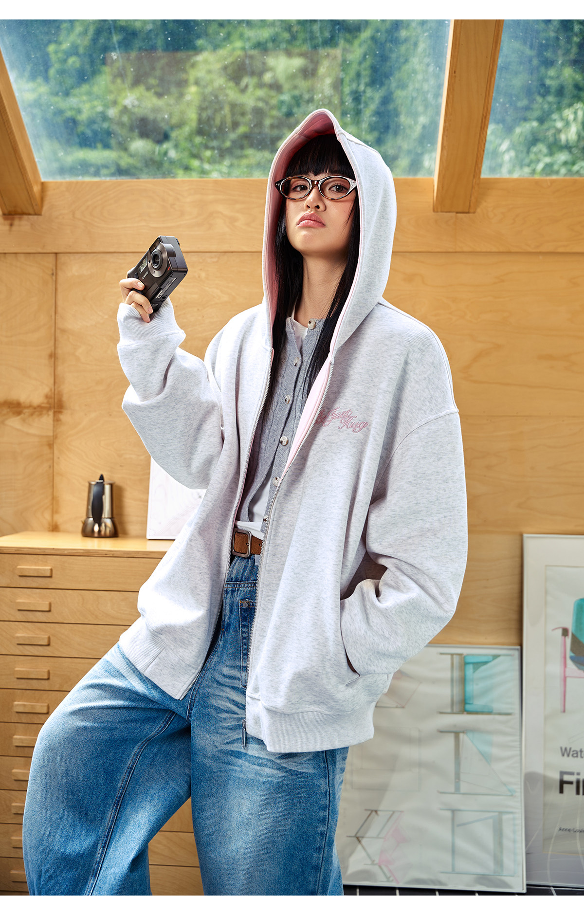 BJHG Not Working Zip-Up Hoodie