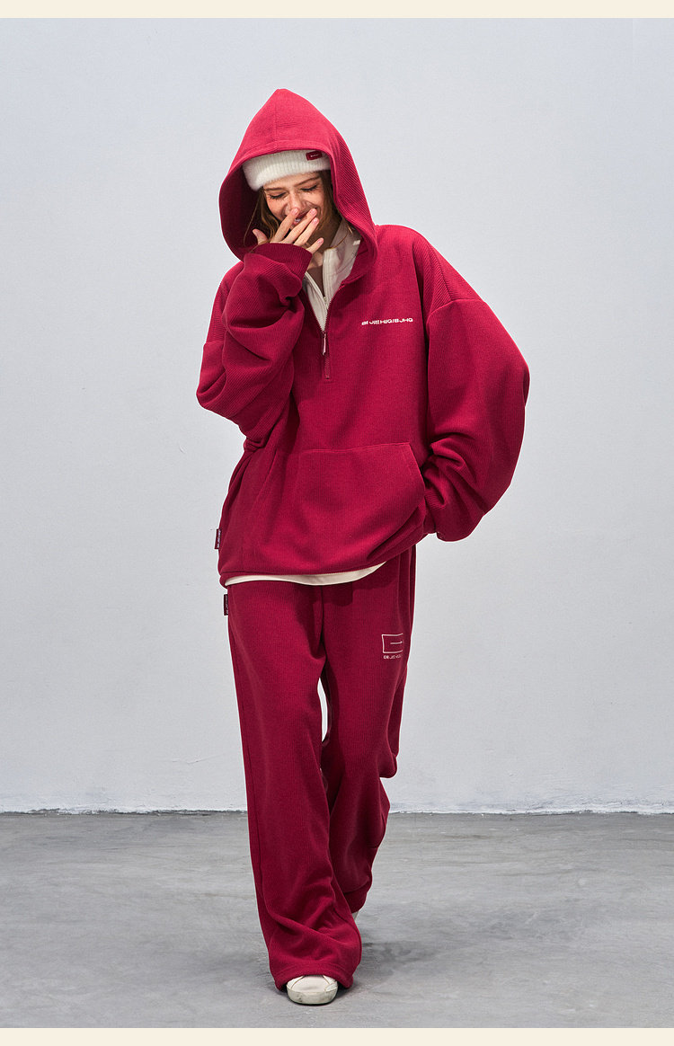 BJHG Corduroy Half-Zip Hoodie