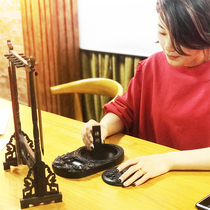 Brush inkstone with cover students use inkstone adult calligraphy inkstone Four Treasures auspicious image ear Dragon flourishing ink strips