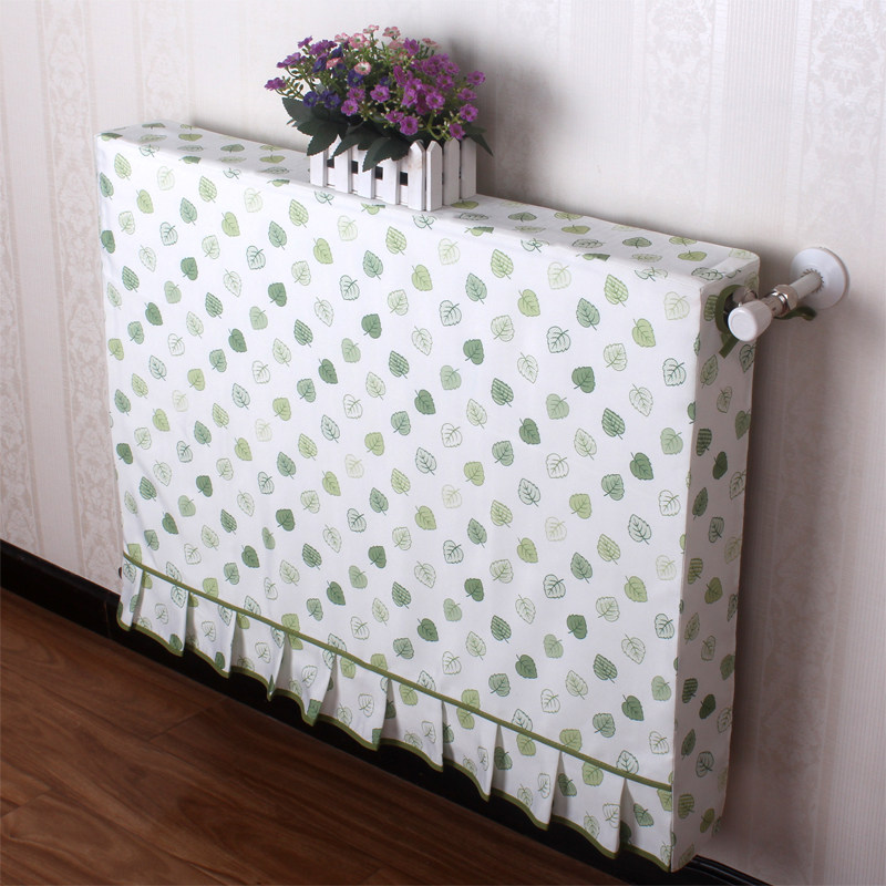 Radiator cover fabric dust cover pastoral old-fashioned all-inclusive radiator cover decoration custom green leaf lace