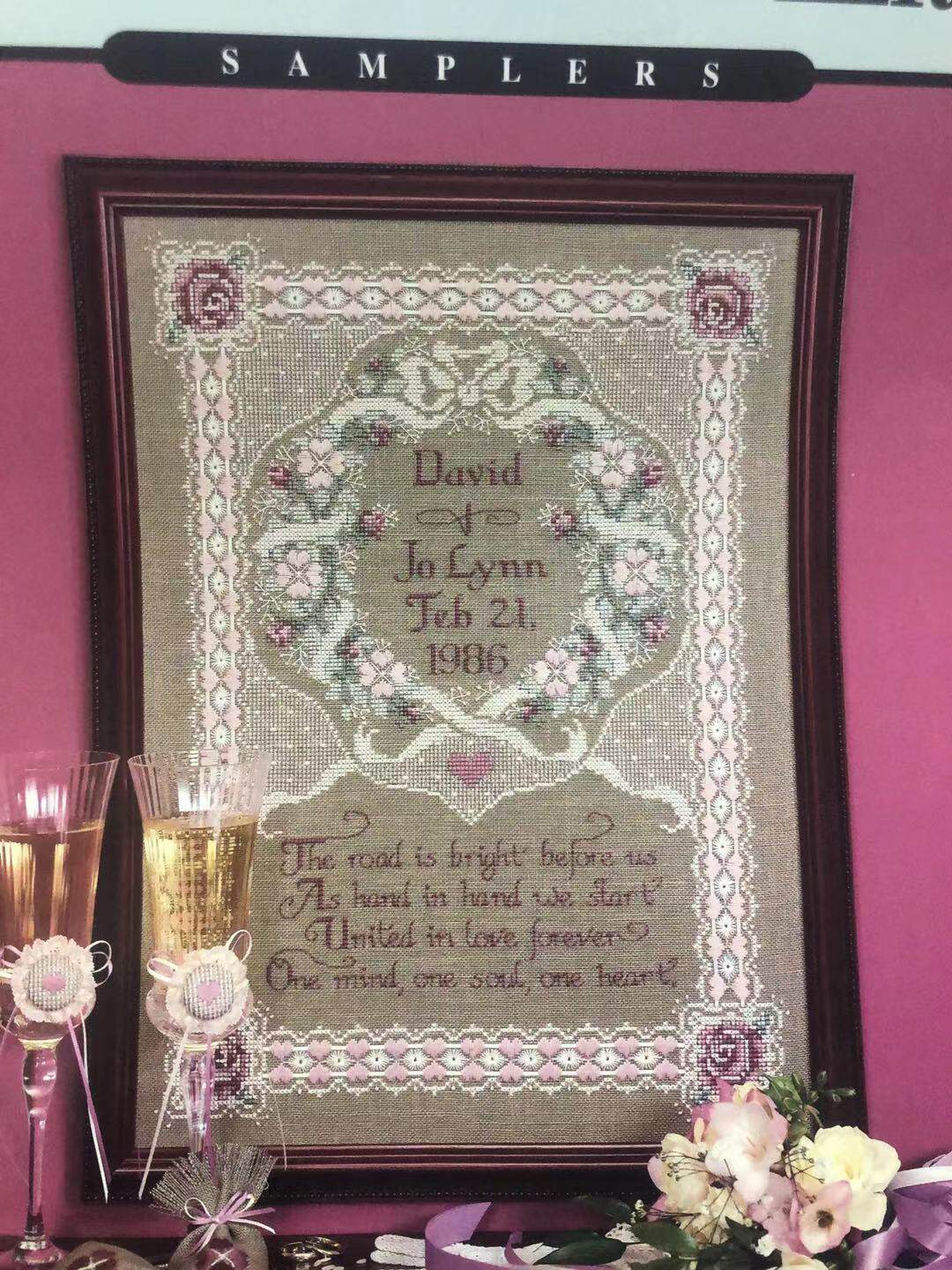 Customized DMC cross stitch wedding