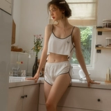 Спортивная сексуальная пижама, шелковый летний комплект, эффект подтяжки, изысканный стиль