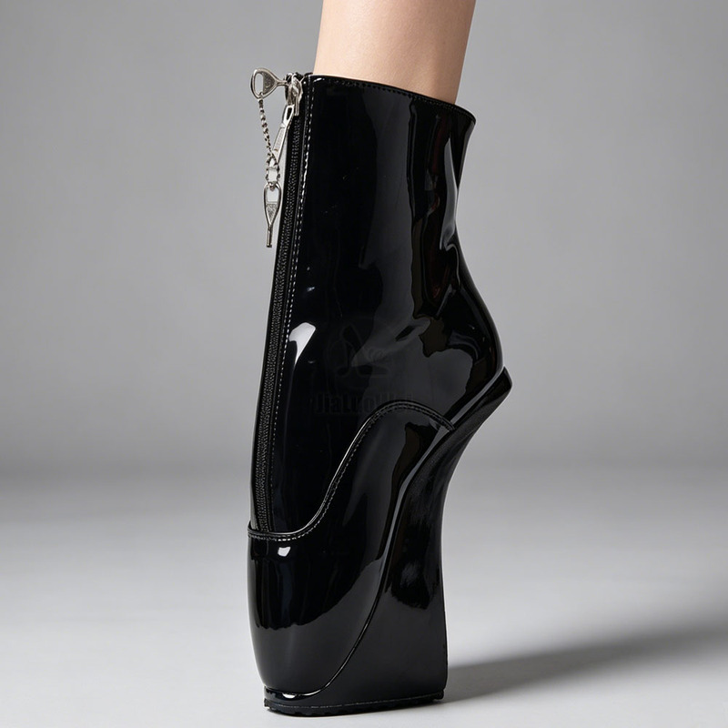 Bitter Moon 2022 New Ballet High-Heeled Short Boots 18cm Ultra-High Horseshoe Heel Sm Role-Playing Special Shoes Bitter Moon 2022 New Ballet High-Heeled Short Boots 18cm Ultra-High Horseshoe Heel Sm Role-Playing Special Shoes