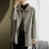 Sandro Fashiong double-sided cashmere coat women 2021 autumn and winter New short small woolen coat
