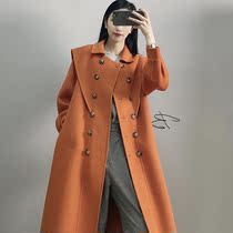 Sandro Fashiong double-sided cashmere coat long 2021 autumn and winter New woolen coat