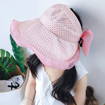 Children hat girl Summer sun visor slim baby sunscreen Foldable empty top hat sun hat cute big eave