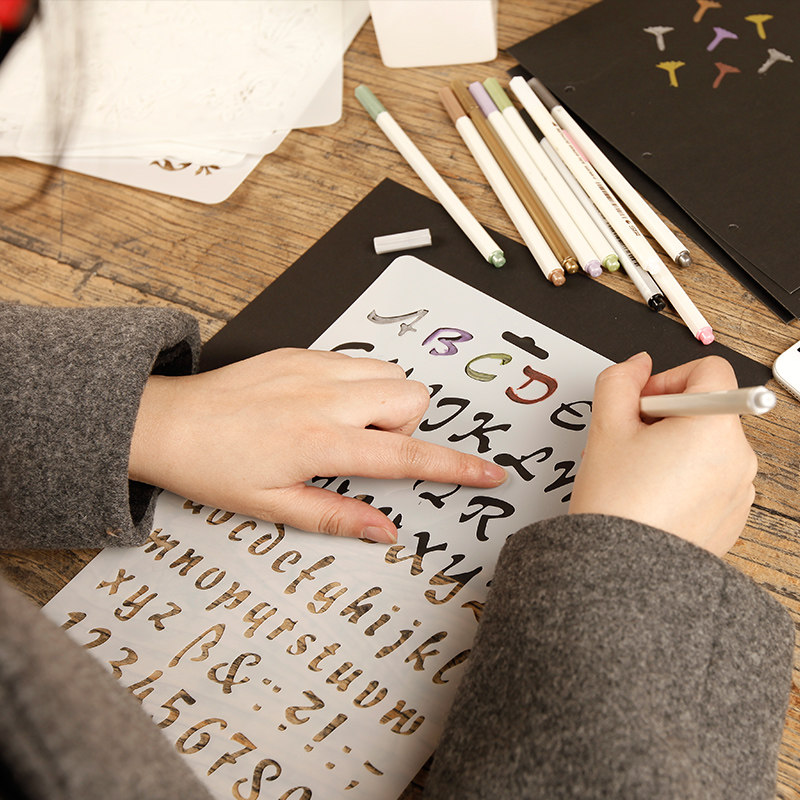 Themed Lace Ruler Personality Design Hand-painted Diy Handmade Album Material Painting Drawing Hollowed-out Stencil