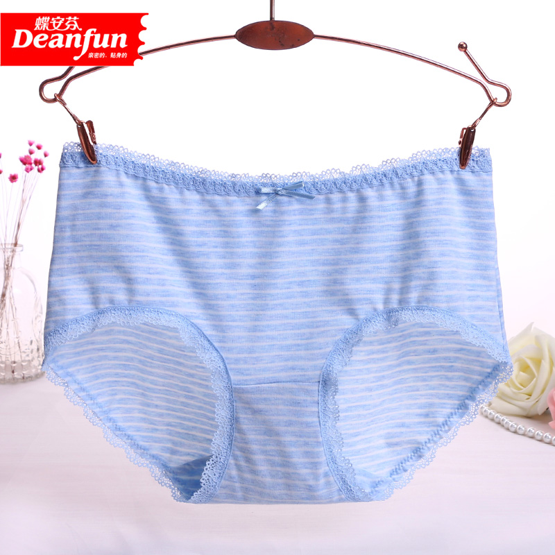 Authentic quần lót bướm Anfen womens thở bông vải sexy ren sọc eo đánh dấu ít phụ nữ phẳng góc quần.