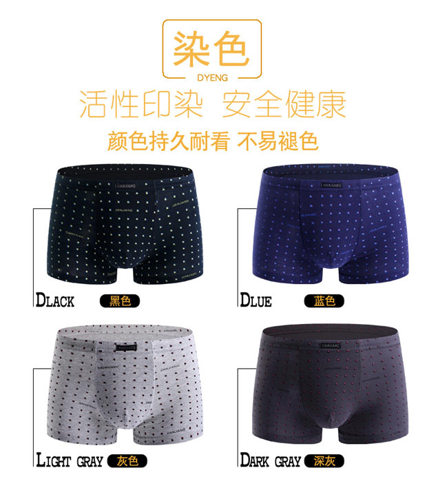 Hộp quà tặng Đồ lót nam Cotton Boxer In Mid Eo 100% Cotton Thanh niên Đầu Boxer lỏng lẻo mẫu quần sịp nam đẹp