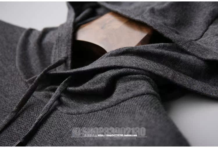 Len + cashmere thoải mái áo len nam áo len nam len trùm đầu áo len nam