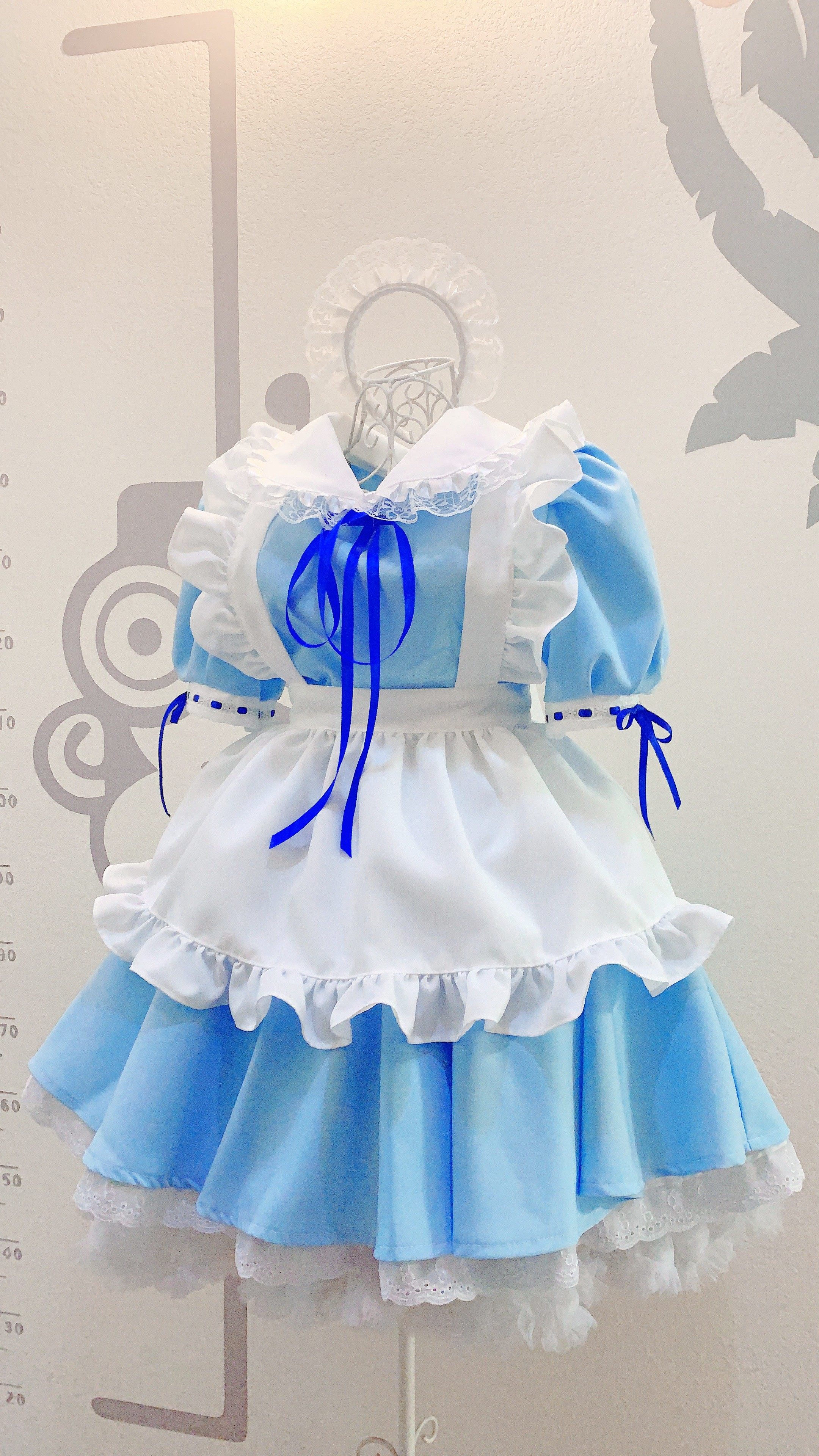 Maid outfit super positive pink blue big skirt sweet and cute maid cosplay costume lolita anime