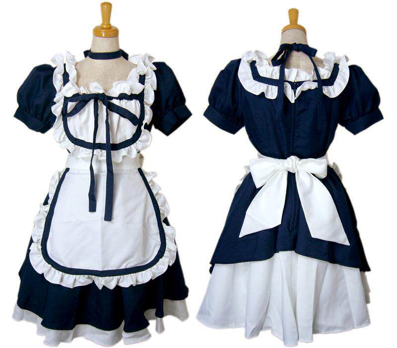 Maid costume cosplay classic black navy blue cute four-piece maid anime cos maid costume