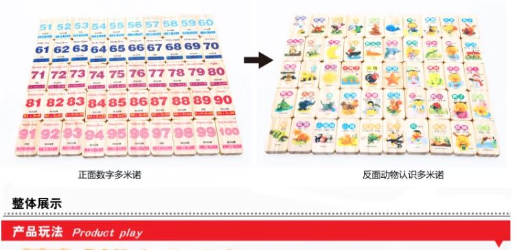 Khối xây dựng kỹ thuật số Domino 4 bé trai 2 bé gái 1 bé 3-6 tuổi 7 học sớm 5 tiếp thêm sinh lực cho trẻ em đồ chơi - Khối xây dựng bộ đồ chơi xếp hình bằng gỗ