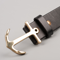 RL anchor belt POLO head layer cowhide belt ralph anchor buckle leather belt cowhide belt