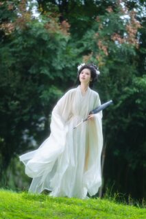 Jinshang jinse <pity> martial arts fairy fairy costume hanfu straight-sleeved shirt film and television style white hanfu