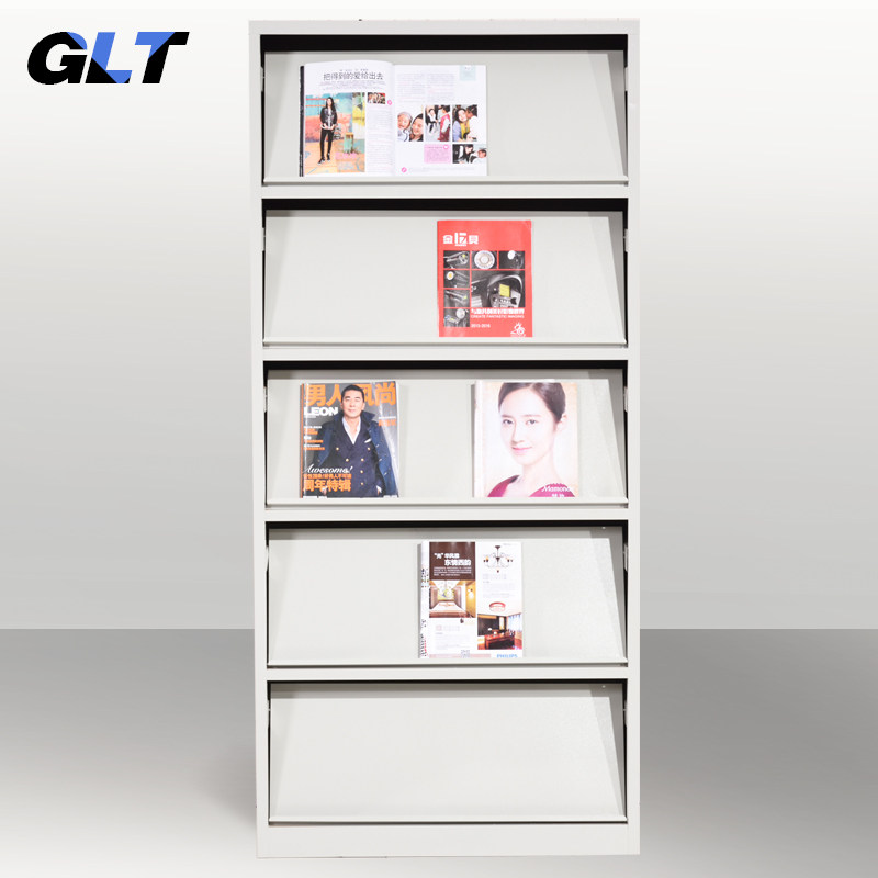 Steel flip-over periodical rackreading reading room magazine rack thick tin library newspaper cabinet information shelf file cabinet