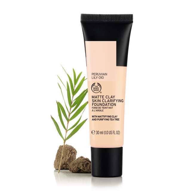 Matte Clay Skin Clarifying Foundation Body Shop Tea Tree Moisturising Foundation - Nền tảng chất lỏng / Stick Foundation