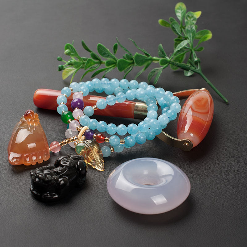 Bao Lei edge Direct Sowing Room Benefits Brand New Spot New Products Pendant Handmade Bracelet Cherry Blossom Dragon Veins Manau Jade Medullary