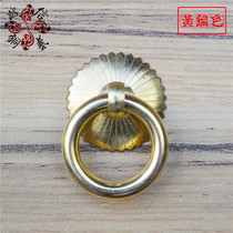 Copper ring Chinese antique pure copper furniture door ring semicircular simple copper ring drawer Chinese medicine cabinet handle handle