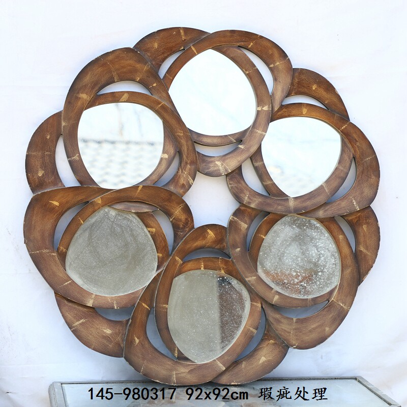 Декоративные зеркала 孤品集合-绝美设计独特造型彷铜铁艺木质雕花覆古装饰镜浴室挂镜