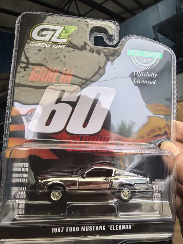 Green Light 1/64 Speedy 60 Seconds Ford Mustang Eleanor Electroplated Silver 30558 Green Light 1/64 Speedy 60 Seconds Ford Mustang Eleanor Electroplated Silver 30558