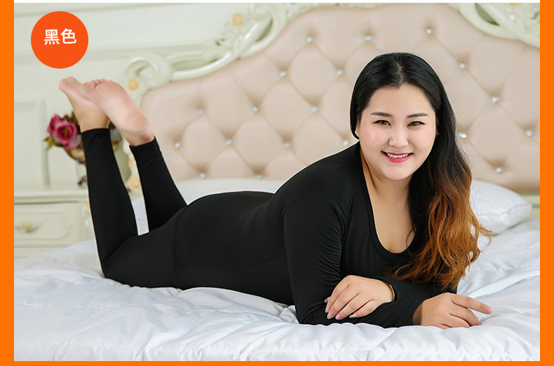 200 kg sanding nhung mỏng quần áo mùa thu quần dài mùa thu và mùa đông đồ lót nhiệt thiết lập mùa thu và mùa đông lớn chất béo lụa MM đồ lót nữ