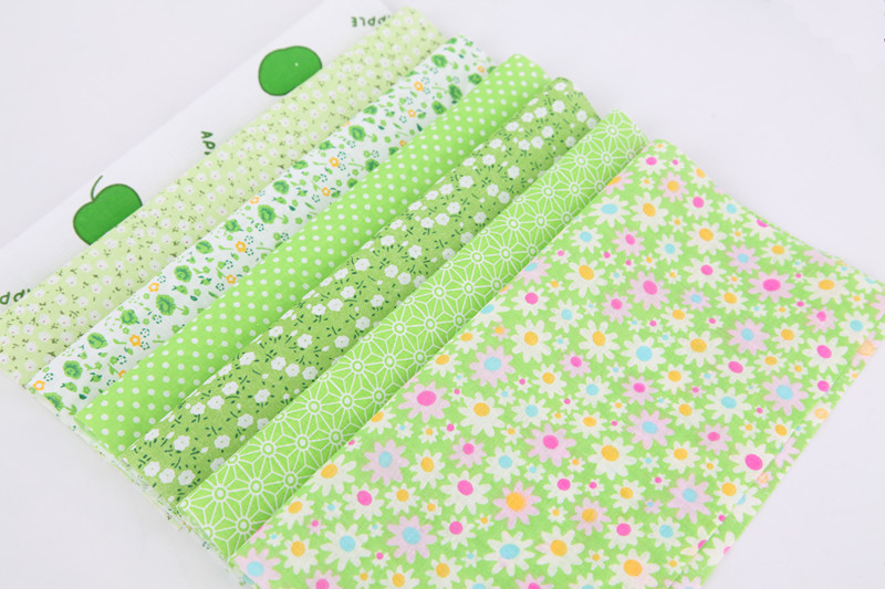 DIY vải thủ công đặt bông màu xanh lá cây đồng bằng 25 * 25cm 10 * 10 đầu nhỏ vải nhỏ hoa cotton 4 chiều