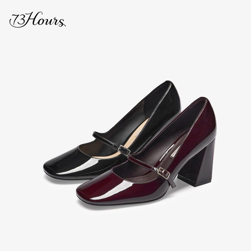 73Hours Women's Shoes Margot2026 New Autum Thick-Soled Mary Jane Shoes Women's French High-Heeled Shoes