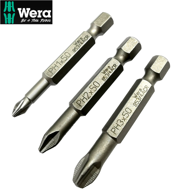 German Villa WERA 853 1 4 ACR flashlight with anti-slip cross screw screwdriver head knife nozzle PH1 PH2 3