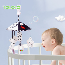 Newborn baby black and white stroller toy pendant bed chimes wind chimes fabric appease 0-3-6 months hanging Bell