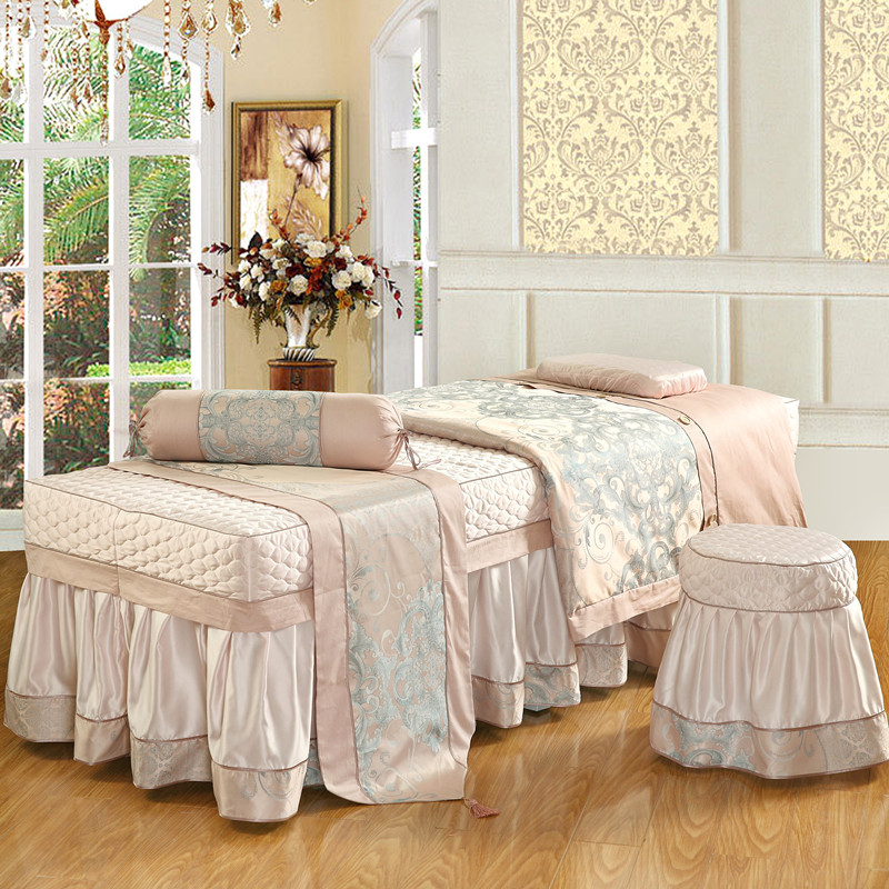 Khăn lụa mới làm đẹp trải giường bốn bộ làm đẹp lông mi cơ thể trải giường tùy chỉnh vật lý trị liệu massage giường - Trang bị tấm các mẫu ga giường spa