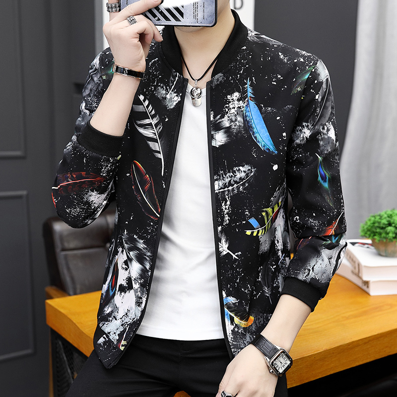 Spring and Autumn Men's Oversized Long-Sleeve Jacket, Stylish and Trendy Slim-Fit Coat, Large Size Casual Versatile Baseball Jacket