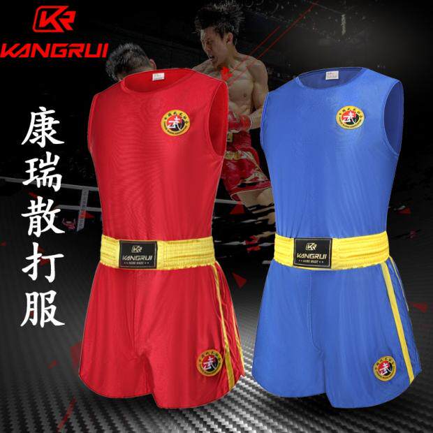 Kangrui boxing clothing Sanda clothes Muay Thai shorts men's suit training ufc free fighting t-shirt martial arts fighting