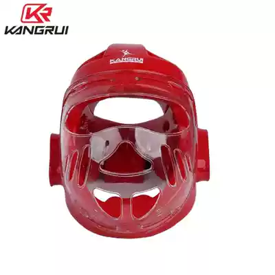 Kangrui boxing helmet full protective headgear guard Sanda Muay Thai face protection child protective gear hit cap sheath