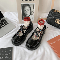 Small Leather Shoes Women Black Students Han Edition 100 Hitch Day Ensemble Jk Cute Mary Rare Summer Thin single shoe round head thick bottom
