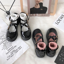 2021 summer new Japanese Lolitas small leather shoes women thick soled Mary Jane black single shoes women Joker uniform