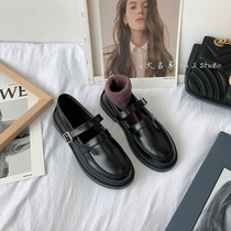 Small leather shoes female English college style retro 2021 new summer jk uniform shoes students flat black ins tide