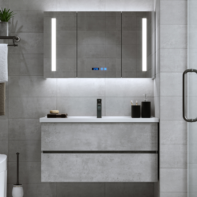 Bathroom Suit Modern Minima Light Lavish Bath Room Cabinet Combined Wash Wash Wash Basin Wash Terrace Basin Intellectualized Makeup room