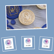 Fire paint seal head dream animal series hipster secret letter seal student hand account envelope invitation wax seal