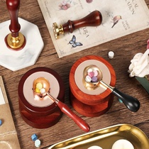 Retro fire paint seal solid wood furnace art fire paint wax grain peripheral accessories hot paint spoon heating small white wax